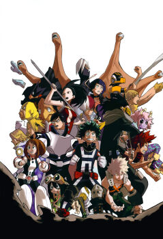 10s 6+boys 6+girls age_difference aoyama_yuuga armor ashido_mina asui_tsuyu bakugou_katsuki beak belt bird black_eyes black_hair black_sclera blonde_hair blush bodysuit boku_no_hero_academia boots breasts brown_eyes brown_hair cape cleaned clenched_hands clenched_teeth closed_mouth collarbone colored_sclera colored_skin determined aizawa_shota everyone extra_arms extra_eyes extra_mouth facial_mark facing_away facing_viewer freckles frog_girl glasses gloves goggles goggles_on_head green_eyes green_hair hagakure_toru hair_between_eyes helmet high_ponytail highres horikoshi_kouhei horns ice iida_tenya invisible invisible_girl jiro_kyoka kaminari_denki kirishima_eijirou kneeling kouda_kouji large_breasts long_hair long_tongue looking_ahead looking_at_viewer looking_to_the_side looking_up mask matching_hair/eyes medium_breasts messy_hair midoriya_izuku mineta_minoru monster_boy monster_girl multicolored_hair multiple_boys multiple_girls no_bra official_art ojiro_mashirao open_mouth parted_lips pink_hair pink_skin ponytail purple_hair red_eyes red_hair satou_rikidou scar scar_on_face serious sero_hanta shoes short_hair shouji_mezou sitting spiked_hair staff standing steel_pipe tail teacher_and_student teeth thick_lips todoroki_shoto tokoyami_fumikage tongue tongue_out two-tone_hair uraraka_ochako uraraka_ochako_(hero_outfit) weapon white_hair yaoyorozu_momo yellow_eyes
