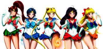 1girl 5girls adult_swim aino_minako back_bow bishoujo_senshi_sailor_moon bishoujo_senshi_sailor_moon_(first_season) bishoujo_senshi_sailor_moon_r bishoujo_senshi_sailor_moon_r:_the_movie bishoujo_senshi_sailor_moon_s bishoujo_senshi_sailor_moon_s_the_movie:_kaguya-hime_no_koibito bishoujo_senshi_sailor_moon_supers bishoujo_senshi_sailor_moon_supers_the_movie:_sailor_9_senshi_shuuketsu!_black_dream_hole_no_kiseki black_hair blonde_hair blue_bow blue_choker blue_eyes blue_hair blue_sailor_collar blue_skirt boots bow breasts brooch brown_hair cameltoe chain choker circlet cleavage closed_mouth collarbone commentary commentary_request cowboy_shot crescent crescent_choker crescent_earrings double_bun earrings elbow_gloves electricity electrokinesis fire glint gloves gluteal_fold green_choker green_eyes green_sailor_collar green_skirt grimbyslayer hair_bobbles hair_bow hair_bun hair_ornament half_updo hand_on_own_chest hand_on_own_hip hand_up highres hino_rei holding holding_chain holding_ofuda holding_wand jewelry kino_makoto leotard leotard_peek light_smile long_hair looking_at_viewer maboroshi_no_ginzuishou magical_girl medium_breasts miniskirt mizuno_ami moon_stick_(sailor_moon) multiple_girls ofuda open_mouth orange_choker orange_sailor_collar orange_skirt parted_bangs parted_lips pink_bow pleated_skirt ponytail purple_bow purple_eyes red_bow red_choker red_sailor_collar red_skirt sailor_collar sailor_jupiter sailor_mars sailor_mercury sailor_moon sailor_senshi_uniform sailor_venus short_hair simple_background skirt smile solo standing star_(symbol) star_earrings thigh_gap tiara toei_company toonami transformation_brooch_(sailor_moon) transparent_background tsukino_usagi twintails v venus_love_me_chain very_long_hair viz_media wand water white_gloves white_leotard yellow_bow