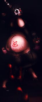 ass black_hair clown clown_nose cum cum_in_pussy cum_on_body deep_wound dildo fat feet gagged grey_eyes hat high_heels injury latex makeup multiple_girls non-web_source original pantyhose rob1n running runny_makeup sex_toy thighs