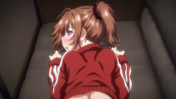 1boy 5girls animated anime_screenshot ass biting_sheets blue_eyes blue_hair blush bottomless bouncing_breasts breasts brown_eyes brown_hair censored doggystyle erection french_kiss groping groping_breast hands_on_another&#039;s_ass highres hina_(kakurenbo) hoshizuki_kaede hoshizuki_suzu huge_breasts jacket kakurenbo_the_animation kiss legs_up moaning mosaic_censoring multiple_girls nipples pants penis pink_pineapple purple_eyes pussy ryou_(kakurenbo) sex sex_from_behind sound stealth_sex subtitled tagme tongue tongue_out top-down_bottom-up track_jacket track_pants track_suit vaginal video