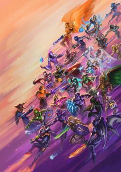 Rule 34 | 6+others, ankh, antennae, armor, bohrokki, bow (weapon), commentary, crossbow, english commentary, fake horns, full armor, gun, hammer, helmet, highres, holding, holding crossbow, holding hammer, holding polearm, holding sword, holding torch, holding weapon, hood, hood up, horned helmet, horns, insect wings, last prism (terraria), leaf wings, long hair, mage staff, mask, multiple others, naginata, ninja, player character (terraria), polearm, rifle, rocket launcher, shield, sniper rifle, spacesuit, spear, staff, star cannon (terraria), sword, terra blade, terraria, torch, weapon, wings, wizard, zenith (terraria)