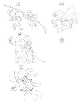 2girls bloodborne fromsoftware hunter_(bloodborne) joshua_jin lady_maria_of_the_astral_clocktower monochrome multiple_girls sequential yuri