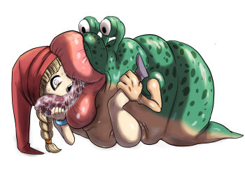 1girl loli monster shikkui_kenta simple_background veronica_(dq11)