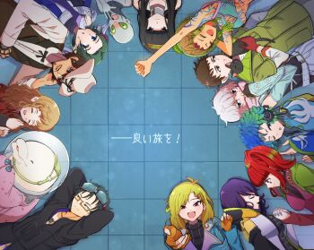 2others 5boys 6+girls beluga_whale chipie_(gnosia) comet_(gnosia) everyone from_side gina_(gnosia) gnosia grey_hair hair_between_eyes hood jonas_(gnosia) kukrushka_(gnosia) long_hair long_sleeves looking_at_viewer multiple_boys multiple_girls multiple_others otome_(gnosia) purple_hair raqio red_hair remnan_(gnosia) setsu_(gnosia) sha-ming shigemichi short_hair sq_(gnosia) stella_(gnosia) taji_(iml8) upper_body yuriko_(gnosia)