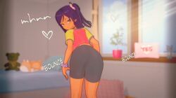 2girls 3d animated ass ass_focus ass_shake audible_music black_hair dancer dancing dark-skinned_female dark_skin koikatsu_(medium) medium_hair multiple_girls music orange_eyes presenting sexually_suggestive short_hair shorts sound tagme third-party_edit vídeo video