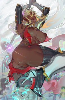 ass blood_elf_(warcraft) dark dark_skin dr_altruist highres non-web_source pussy warcraft weapon world_of_warcraft