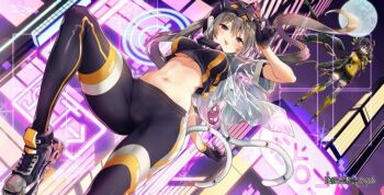 1girl breasts gloves i:p_masquerena midriff navel pants source_request tagme underboob yu-gi-oh!