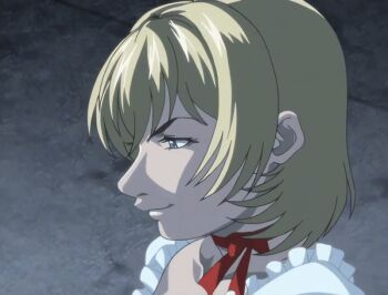 00s 1futa 1girl 2007 after_fellatio american animated animated_gif bible_black bible_black_new_testament blonde_hair blue_eyes blush bow breasts choker cum cum_in_mouth cumdrip dress earrings fellatio futa_with_female futanari glowing glowing_eyes high_ponytail jewelry jody_crowley large_breasts lipstick long_hair makeup mind_control nightgown oral penis ponytail purple_eyes relief saeki_kaori shin_bible_black short_hair smile tagme uncensored witch