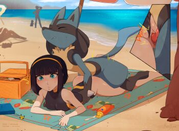 1boy 1girl ^^^ animal_penis arm_support artist_name ass bad_id bad_pixiv_id bare_shoulders barefoot beach beach_towel beach_umbrella black_hair black_one-piece_swimsuit blue_eyes blue_sky blunt_bangs blush bob_cut body_freckles bottle boy_on_top bread breasts cellphone_charm charm_(object) clitoris closed_eyes clothing_aside cloud commission competition_swimsuit dated english_text flying_sweatdrops food freckles full_body furry furry_male furry_with_non-furry gen_1_pokemon gen_4_pokemon grabbing hairband hand_on_another's_waist hetero highleg highleg_one-piece_swimsuit horizon inset interspecies kasia_mikolajczyk_(silverfox442) knotted_penis knotting light_particles loaf_of_bread looking_ahead lotion lucario lying merunyaa motion_lines nintendo ocean on_stomach one-piece_swimsuit original outdoors parted_lips patreon_username penis people picnic picnic_basket pikachu pixiv_username pokedex pokemon pokemon_(creature) pokephilia prone_bone public_indecency pussy raised_eyebrows sand sex sex_from_behind shiny_skin short_hair signature silhouette sky small_breasts spill sunscreen surprised sweat swimsuit swimsuit_aside towel two-tone_swimsuit umbrella uncensored vaginal water wicker_basket wide-eyed worried yellow_hairband yellow_one-piece_swimsuit