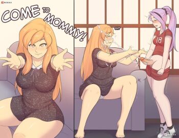 1futa 1girl cum cum_on_body cum_on_hair facial futa_with_female futanari mature_female mekkx original source_request