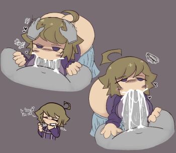 1boy 1girl anon cum cum_in_mouth english_text fellatio hands_on_another&#039;s_head heart oral penis rule34.xxx skirt tacoman urotsuki yume_2kki