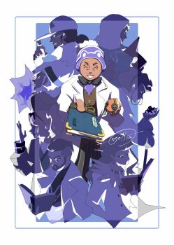 3girls 5boys absurdres artist_name baseball_cap beard black_bow black_bowtie book bow bowtie cccacademia earrings facial_hair friede_(pokemon) gen_4_pokemon glasses hat highres holding holding_poke_ball jewelry lab_coat multiple_boys multiple_girls necklace nintendo open_book poke_ball pokemon pokemon_legends:_arceus pokemon_sm pokemon_sv pokemon_swsh professor_kukui professor_laventon professor_magnolia professor_sada professor_turo purple_hat rotom rotom_dex samson_oak sideburns sonia_(pokemon) stubble sunglasses trait_connection white_background white_hair