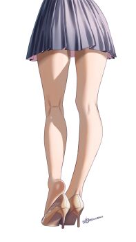 1girl absurdres ass commentary_request from_behind high_heels highres leg_focus lower_body original pleated_skirt skirt solo standing thigh_gap thighs xiaoxi0619