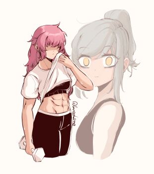 2girls abs blush greyl1me loli_(to_be_hero_x) multiple_girls muscular muscular_female source_request tagme to_be_hero to_be_hero_x yuri