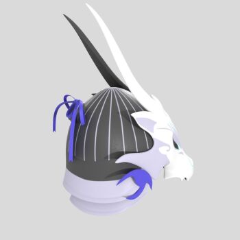 3d detail dragon_horns grey_background headgear helmet naked_helmet horns model swordsoul_of_mo_ye yu-gi-oh!