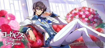 bouquet code_geass code_geass:_lost_stories couch flower highres lelouch_vi_britannia rose