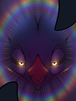 absurdres beak black_sclera close-up colored_sclera combos_&amp;_doodles gen_6_pokemon glowing glowing_eyes highres looking_at_viewer malamar nintendo pokemon pokemon_(creature) portrait solo yellow_eyes