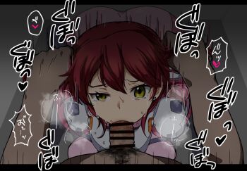 1boy 1girl ass bar_censor censored crying defeat defeated_villainess fellatio forced freckles grabbing_another&#039;s_hair gundam gundam_00 hetero holding_another&#039;s_hair japanese_text motion_lines nena_trinity oral penis pov pov_crotch pov_hands pubic_hair rape red_hair solo_focus speed_lines steam tearing_up tears translation_request uneven_eyes yellow_eyes