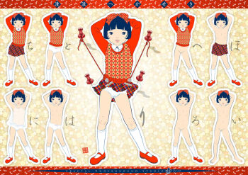 10s 1girl 2013 arms_behind_head arms_up barefoot black_eyes black_hair bottomless bow bow_panties bulletin_board camisole clothes_lift collarbone corkboard crotch_seam flat_chest fractal_underground_studio hair_bow kneehighs loli long_sleeves mary_janes multiple_views navel nipples nude original panties paper_doll parted_lips pin pink_bow plaid_clothes plaid_skirt polka_dot polka_dot_bow pussy red_bow red_shoes red_skirt red_sweater see-through_camisole see-through_clothes shirt shoes short_hair skirt skirt_lift socks standing sweater teeth thread thumbtack topless_female underwear white_camisole white_panties white_shirt white_socks