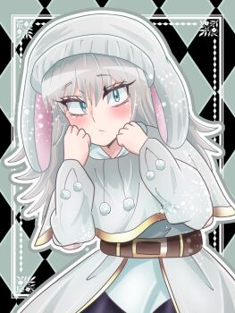 1girl artist_request blush grey_hair hat kimi_no_koto_ga_dai_dai_dai_dai_daisuki_na_100-nin_no_kanojo mishiro_kogoe tagme