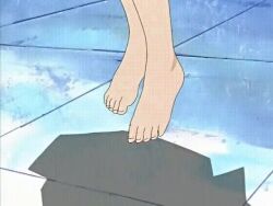 1boy 1girl animated anime_screenshot barefoot blonde_hair dark_magician_girl duel_disk duel_monster feet foot_focus glass_slipper legs millennium_puzzle official_art outdoors toes video yami_yugi yu-gi-oh! yu-gi-oh!_duel_monsters