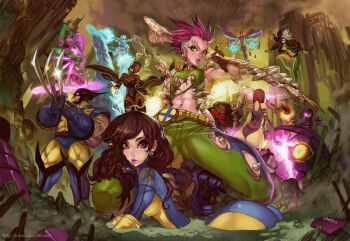 10s 6+boys 6+girls animal animal_on_shoulder anna_marie armpits ass back bare_shoulders bishop_(x-men) blink_(x-men) blue_gloves bodysuit bone boots breasts brown_gloves brown_hair building cape clarice_ferguson claw_(weapon) claws colored_skin dark-skinned_female dark_skin ear_piercing earrings elsevilla energy erik_lehnsherr face_piercing floating gambit gloves green_eyes gun head_tattoo highres iceman_(x-men) jewelry kitty_pryde leotard lightning lightning_bolt_symbol lockheed long_eyelashes long_hair looking_at_viewer looking_to_the_side magneto marrow_(x-men) marvel medium_breasts mole mole_under_mouth monster_boy monster_girl multicolored_hair multiple_boys multiple_girls muscular navel nose_piercing nose_ring outdoors overcast parted_lips partially_submerged piercing pink_eyes pink_hair pink_skin psylocke remy_lebeau robot rogue_(x-men) rubble ruins sarah_rushman sash short_hair side_shave skin_tight sky small_breasts storm_(x-men) strapless strapless_leotard thigh_boots thighhighs two-tone_hair weapon white_hair wolverine_(x-men) x-men yellow_gloves