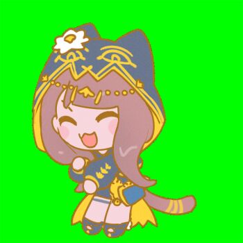 Rule 34 | animal ear hood, animal ears, arknights, blue eyes, cat tail, fake animal ears, flower, hood, namie-kun, pepe (arknights), tail