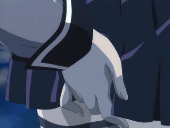00s 2005 2girls american animated animated_gif bible_black bible_black_new_testament female_focus fingering jody_crowley multiple_girls night school_uniform shin_bible_black shiny_skin skirt tagme tan thighhighs toudou_yuki yuri