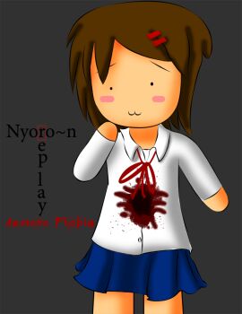 blue_skirt brown_hair demonophobia kunikai_sakuri nopeemotioncat skirt