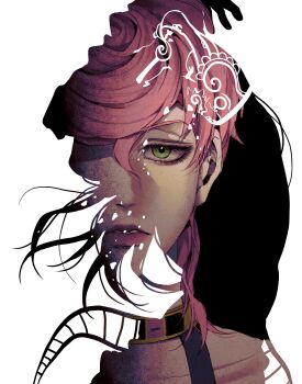 1boy 1girl bug diavolo father_and_daughter green_eyes highres insect jojo_no_kimyou_na_bouken ladybug pink_hair polka_dot polka_dot_hair sos911p trish_una upper_body vento_aureo victory_rolls