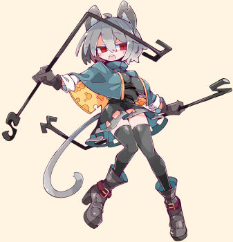 1girl absurdres animal_ears highres massakasama mouse_ears nazrin no_panties touhou