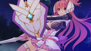 Rule 34 | 1girl, armor, back bow, blush, bow, breasts, brown eyes, cleavage, clenched teeth, cowboy shot, dress, dutch angle, en ciel rena, en ciel rena (sin), floating hair, forest, frills, game cg, gem, gloves, grimace, hair between eyes, holding, holding shield, holding sword, holding weapon, kourin tenshi en ciel rena, large breasts, large variant set, long hair, long sleeves, looking at viewer, miniskirt, nature, night, night sky, non-web source, official art, outdoors, panties, pantyshot, pink gloves, pink hair, pink skirt, pink thighhighs, purple bow, red eyes, saitou natsuki, shield, short dress, shoulder armor, skirt, sky, solo, standing, star (sky), starry sky, suhamaya, sword, teeth, thighhighs, tomoe rena, tree, underwear, variant set, very long hair, weapon, white dress, white panties