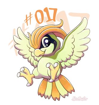 alex_baxter alternate_color artist_name beak bird gen_1_pokemon highres looking_at_viewer nintendo no_humans numbered pidgeotto pokemon pokemon_(creature) shiny_pokemon simple_background solo transparent_background