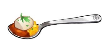 artist_request curry curry_rice egg_(food) food food_focus game_cg garnish hardboiled_egg herb nintendo no_humans official_art pokemon pokemon_swsh rice spoon third-party_source transparent_background