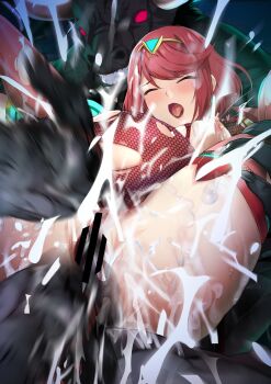 1boy 1girl absurdres bar_censor breasts cameltoe censored circlet clothing_aside core_crystal_(xenoblade) cum cum_in_pussy earrings ejaculation giving_birth glowing hetero highres interspecies jewelry large_breasts large_penis large_variant_set looking_at_viewer medium_hair minotaur monster nipples non-web_source onigirikun open_mouth penis pregnant pyra_(xenoblade) rape red_eyes red_hair red_shorts red_thighhighs sex short_shorts shorts shorts_aside solo surprised swept_bangs thighhighs torn_clothes torn_thighhighs variant_set wide-eyed xenoblade_chronicles_(series) xenoblade_chronicles_2