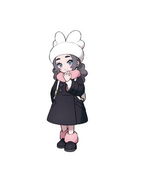 1girl absurdres ansha_(pokemon) arm_behind_back artist_request backpack bag black_coat blue_eyes blush boots braid braided_twintails brown_hair buttons child closed_mouth coat female_focus full_body hand_up happy hat highres long_hair long_sleeves looking_at_viewer multicolored_boots nintendo official_art outline pink_scarf pocket pokemon pokemon_legends:_z-a scarf sidelocks simple_background smile solo split_mouth standing transparent_background twin_braids twintails two-tone_boots white_hat white_outline winter_clothes winter_coat