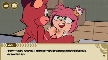1boy 1girl absurdres amy_rose green_eyes highres loli nipples paizuri penis sonic_(series) the_murder_of_sonic_the_hedgehog