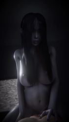 1boy 1girl 3d animated black_hair black_nails bouncing_breasts breasts completely_nude cowgirl_position ghost ghost_girl girl_on_top hair_over_eyes hand_on_chest hetero large_breasts lazyprocrastinator long_hair moaning nail_polish navel nipples nude open_mouth pale_skin pov riding sex sound spectrophilia straddling television the_ring vaginal video yamamura_sadako