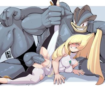1boy 1girl ^^^ bare_arms bare_shoulders blonde_hair blush breasts clitoris clothed_sex colored_skin commission covered_erect_nipples crying crying_with_eyes_open fucked_silly furrowed_brow furry furry_male furry_with_non-furry gen_1_pokemon grabbing_another&#039;s_hair green_eyes grey_skin grin half-closed_eyes height_difference hetero high_heels highres holding_another&#039;s_hair impossible_clothes interspecies large_penis leg_grab leggings long_hair lusamine_(pokemon) lying machamp mature_female medium_breasts nintendo no_panties nose_blush nudiedoodles on_side penis pokemon pokemon_(creature) pokemon_sm pokephilia pussy red_eyes rolling_eyes sex sex_from_behind shirt shoes skin_tight sleeveless sleeveless_shirt smile spooning spread_legs stomach_bulge tears testicles torn_clothes torn_legwear trembling turtleneck uncensored vaginal veins veiny_penis very_long_hair
