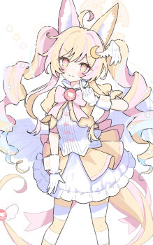 1girl adapted_costume ahoge animal_ears blonde_hair blue_archive cosplay gloves highres long_hair reisa_(blue_archive) reisa_(blue_archive)_(cosplay) reisa_(magical)_(blue_archive) sateto_(user_knrf2332) seia_(blue_archive) solo twintails white_gloves