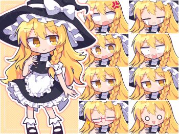 1girl highres kirisame_marisa long_hair mary_janes multiple_expressions richard_(richaball) shoes touhou