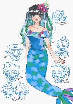47music2 8-foot_joe absurdres animification character_request check_character daisy_duck disneyland goofy highres humanization long_hair looking_at_viewer mermaid mickey_mouse mickey_mouse_&amp;_friends minnie_mouse monster_girl open_mouth personification short_hair smile