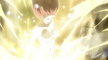 1girl animated anime_screenshot ass aura breasts closed_eyes completely_nude erza_scarlet fairy_tail fairy_tail_houou_no_miko floating_hair groin highres huge_ass large_breasts long_hair navel nude red_hair sound stomach tagme video wide_hips