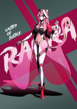 Rule 34 | 1girl, absurdres, animal ear piercing, animal ears, armlet, blue eyes, boots, breasts, cleavage, feaurievladskov, highres, hololive, hololive english, jewelry, leotard, long hair, multicolored hair, navel, panther ears, panther girl, panther tail, pink hair, raora panthera, see-through clothes, solo, streaked hair, tail, virtual youtuber, yellow eyes