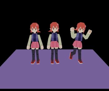 1girl 3d animated animated_gif brown_eyes loli mayl_sakurai_(mega_man) mega_man_(series) mega_man_battle_network panties red_hair rommi underwear upskirt