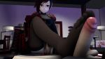 2futa 3d animated blake_belladonna blush boots cape erection feet footjob futa_with_futa futanari grey_eyes highres just_hopeless_baka looping_animation multiple_futa no_shoes penis pussy ruby_rose rwby skirt source_filmmaker_(medium) thighhighs uncensored video