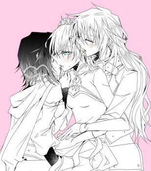 3girls bad_id bad_twitter_id blue_eyes blush commentary_request ear_licking closed_eyes fff_threesome group_sex kiss licking monokuro_(sekahate) multiple_girls ruby_rose rwby scar scar_across_eye scar_on_face shimaidon_(sex) siblings sisters threesome weiss_schnee yang_xiao_long yuri