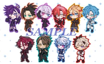 6+boys :3 :p ;p ahoge antenna_hair arm_behind_head arm_out_of_sleeve axel_syrios baggy_pants banzoin_hakka beard_stubble beckoning belt black_belt black_boots black_gloves black_hair black_jacket black_pants black_shirt black_shorts black_tank_top blonde_hair blue_eyes blue_hair blue_outline blush_stickers boots braid brown_hair chest_belt chibi chibi_only collared_jacket crimzon_ruze everyone facial_hair feather_hair_ornament feathers fingerless_gloves gavis_bettel gloves goldbullet green_eyes green_outline grey_outline hair_ornament hand_on_own_hip heterochromia holostars holostars_english holostars_english_idol_uniform idol_clothes jacket jacket_on_shoulders jacket_partially_removed josuiji_shinri jun21 jurard_t_rexford machina_x_flayon male_focus multicolored_hair multiple_belts multiple_boys multiple_braids octavio one_eye_closed orange_outline outline pants partially_fingerless_gloves pink_eyes pink_hair pink_outline ponytail purple_eyes purple_hair purple_outline red_eyes red_hair red_outline red_streaks regis_altare salute sample_watermark shirt shorts side_braid single_braid single_hair_streak sparkle sparkle_background streaked_hair stubble tank_top tongue tongue_out tri_braids two-finger_salute two-tone_hair v virtual_youtuber watermark white_background white_belt white_hair white_jacket white_pants white_shorts white_streaks yellow_eyes