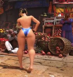 1girl 3d animated ass ass_focus bad_tag barefoot blue_one-piece_swimsuit breasts capcom chun-li cleavage curvy from_behind full_body game_screenshot helmet highleg highleg_one-piece_swimsuit huge_ass large_breasts mod one-piece_swimsuit screencap shiny_clothes skin_tight solo_focus sound street_fighter street_fighter_6 swimsuit tagme thigh_gap video video_game video_game_screencap wide_hips