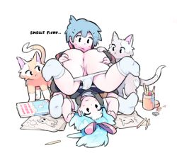 1boy 1girl anus ass ass_grab baby_animal bare_legs blue_hair book bow brother_and_sister cat cleft_of_venus closed_mouth colored_skin dress full_body grey_hair hug huge_ass incest kitten legs_over_head legs_up loli lying nude on_back original panties paper pencil pussy school_uniform siblings simx skirt socks spread_ass thick_thighs thigh_grab thighs uncensored underwear white_background white_panties white_skin wide_hips zack_(simx) zoey_(simx)